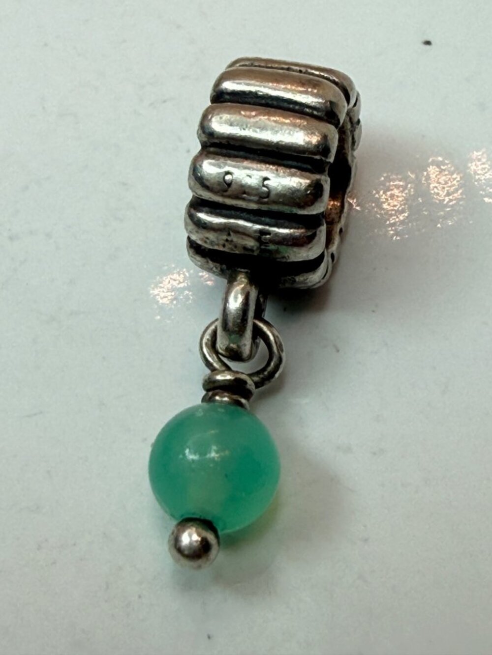 Pandora Retired 790166CH May Birthstone Chrysoprase Dangle Charm 925 ALE